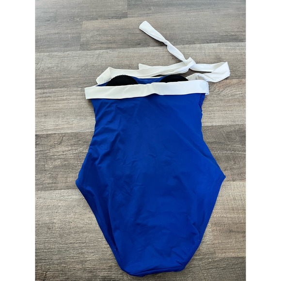 Ralph Lauren women’s size 4 royal blue white one piece full piece swimming suit - Picture 4 of 5